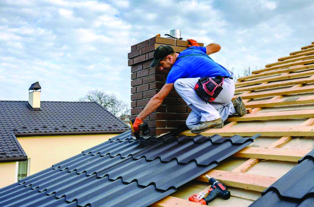 Roofing around chimney stack